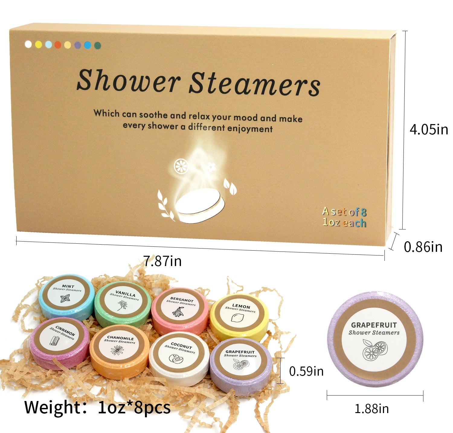 Shower Steamers - 8 Pack Shower Bombs Gifts For Her With Essential Oil For Home SPA, Self-Care & Relaxation Valentine's Birthday