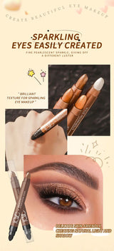 Double-ended Eyeshadow Pen Eyeliner Multiuse Shimmer Shadow Pearlescent Glitter Brightening Longlasting Waterproof Sweat-proof