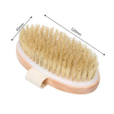 Skin Body Brush Natural Pig Bristles Dry Skin Exfoliating Body Massage Cleaning SPA Tool For Cellulite Lymphatic Drainag