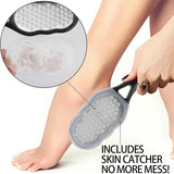 Professional Heavy-Duty Stainless Steel Painless Foot File & Remover with Splash Guard & Handle Suitable for Care Cracked Heels