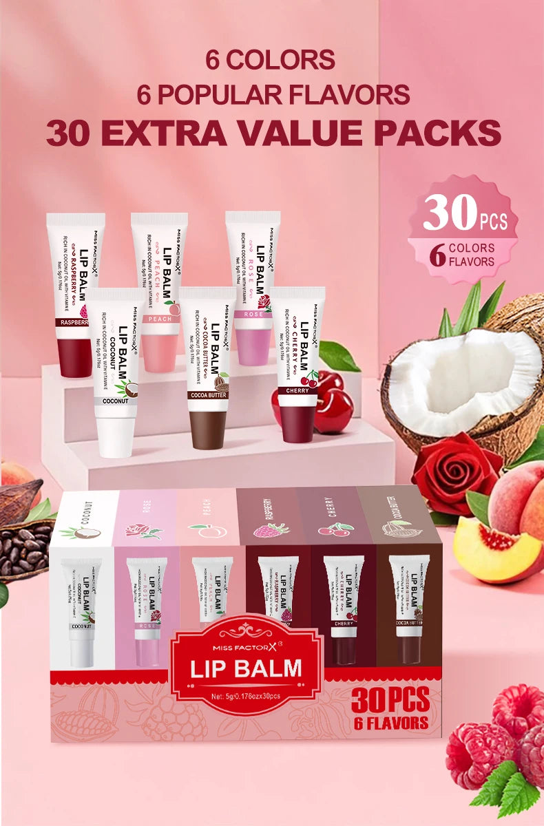 30-Piece MISS FACTORX Hyaluronic Acid and Collagen Infused Lipstick - Deep Moisturizing, Long-Lasting Lip Color, the Perfect GIF