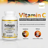 Hydrolyzed Collagen Peptides + Vitamin C, Types I & III Support Healthy Hair, Skin, Nails, Joints & Bones Boosts Immunity