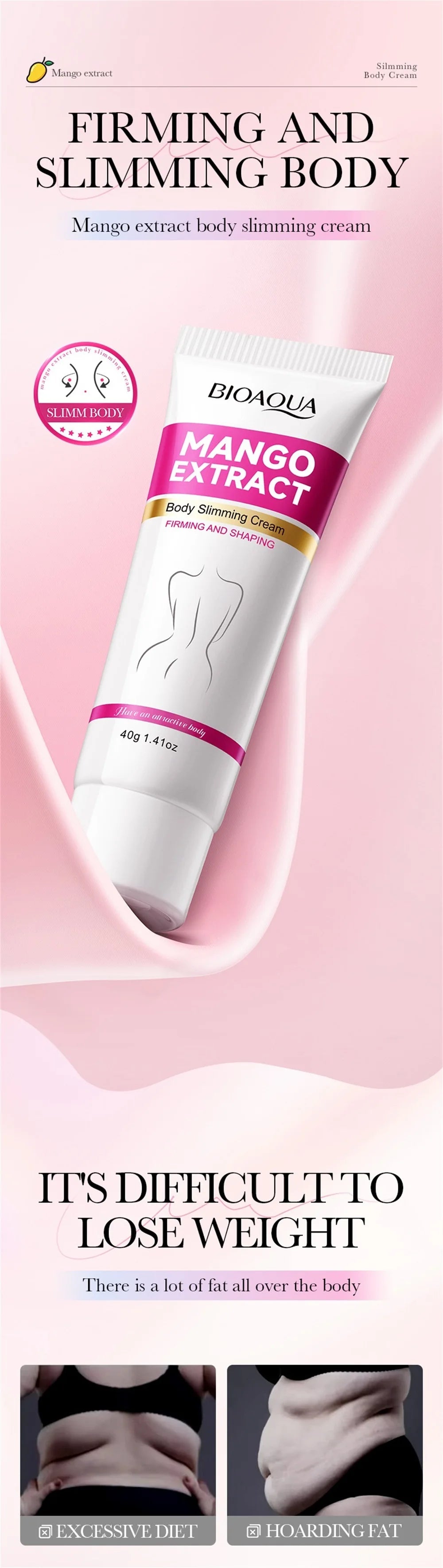 Fast Slimming Cream Weight Loss Remove Cellulite Sculpting Fat Burning Massage Firming Lifting Quickly Niacinamide Body Care 40g