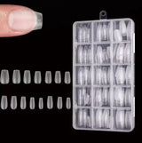 Boxed 330 Short Almond Nail Tips - Upgraded Matte Gel Nail Stickers Without File, Pre-Shaped Full Coverage of Short Almond Nails