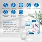 1/2 Roll Invisible Silicone Scar Sheets , 2.5cm X 150cm, Self-Adhesive Scar Cover Tape Reusable and Effective Skin Care Strips