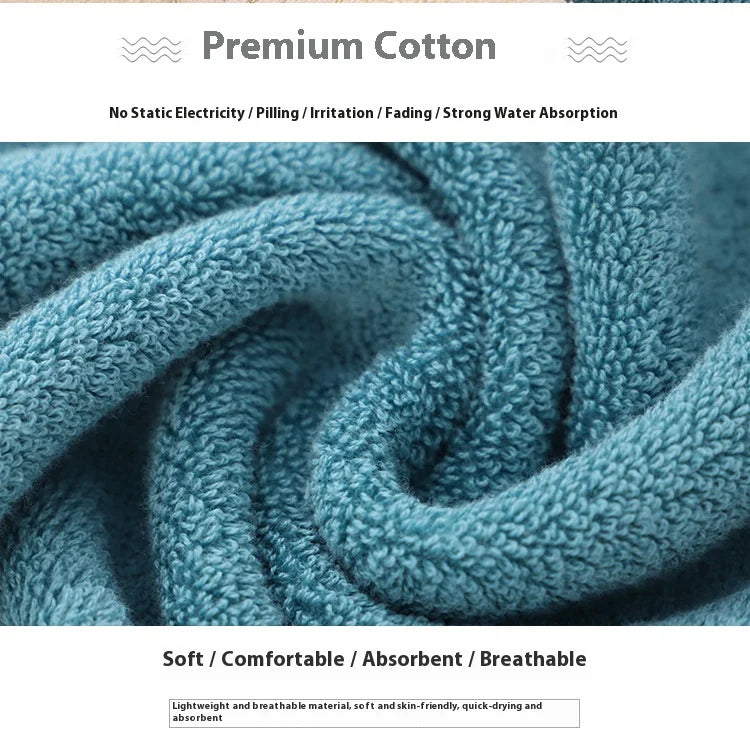 All-cotton Class A Thickened Absorbent Jacquard Polyester-cotton Skin-friendly Face Towel Bath Pure Cotton Towel Adult Towel