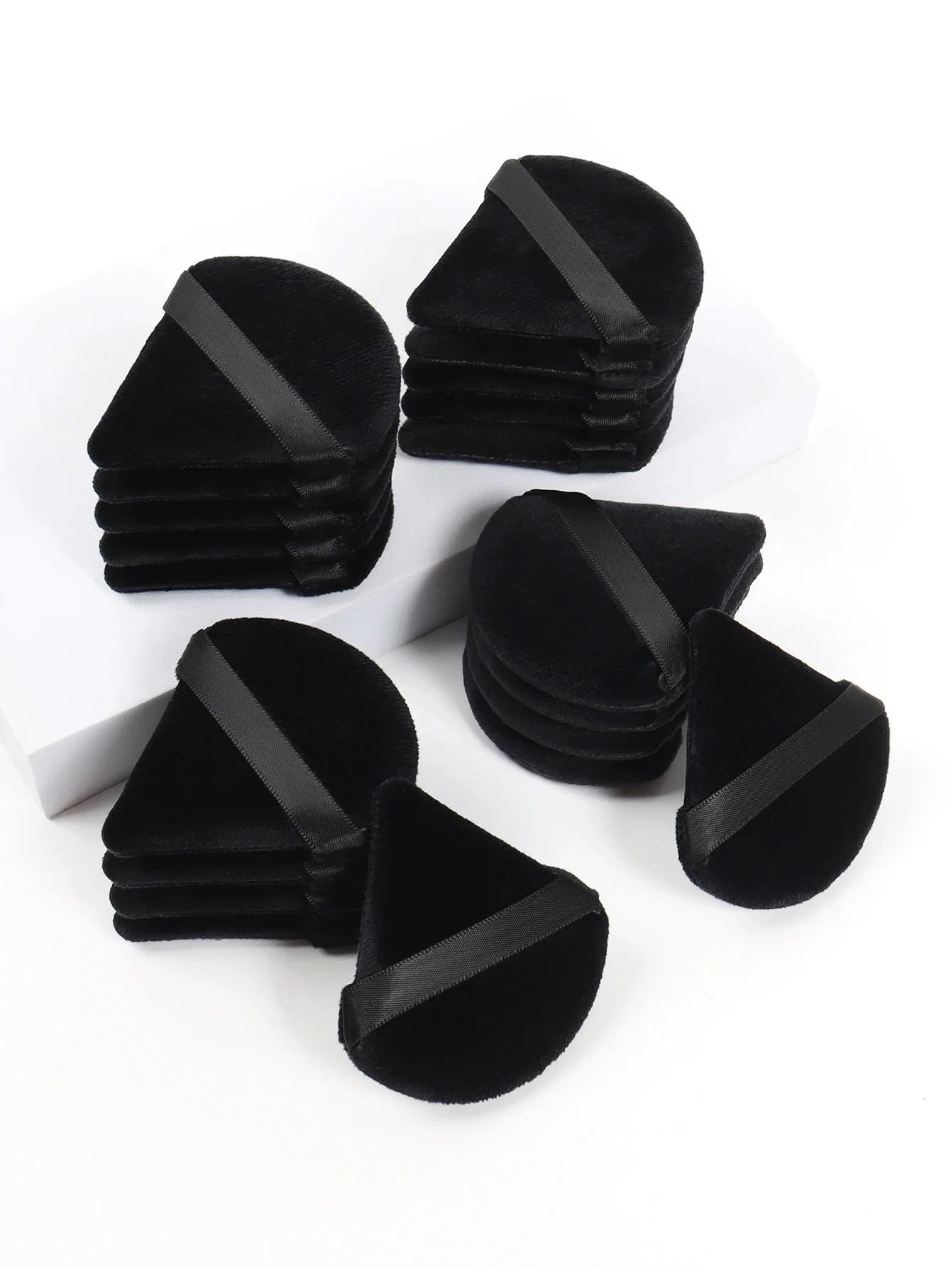10-100pcs Triangle Mini Velvet Powder Puff Foundation Face Concealer Applicator Cosmetic Finger Sponge Puff Beauty Makeup Tools