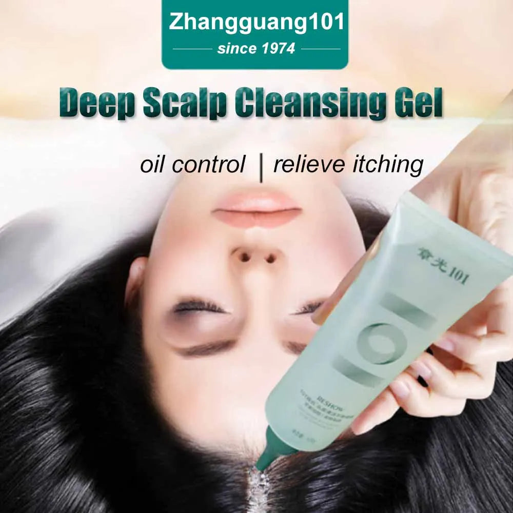 Zhangguang 101 Scalp Cleansing Gel Shampoo, Deep Hair Follicle Cleansing Liquid, Exfoliating, Oil Control, and Itching Relief Mi
