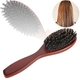 Natural Boar Bristle Brush Comb Anti-Static Oval Hairdressing Hair Styly Comb Wood Woman Hairbrush