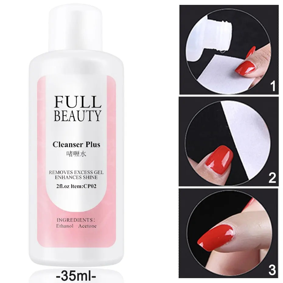 35ml Nail Liquid Slip Solution for Poly Nail Extension Gel Quick UV Builder Acrylic Gel Polish Degreaser Cleanser