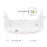 6W Foldable UV LED Nail Lamp Portable Manicure Dryer Machine Quick Drying Gel Polish Tool for Home Professional Use with USB