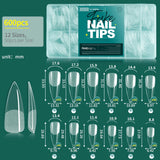 NAILPOP Soft Gel Nail Tips 600PCS Pre-Buff Full Cover Coffin Almond  Oval Shaped Nail Extenison Tips Half Matte Gel X Fake Nails