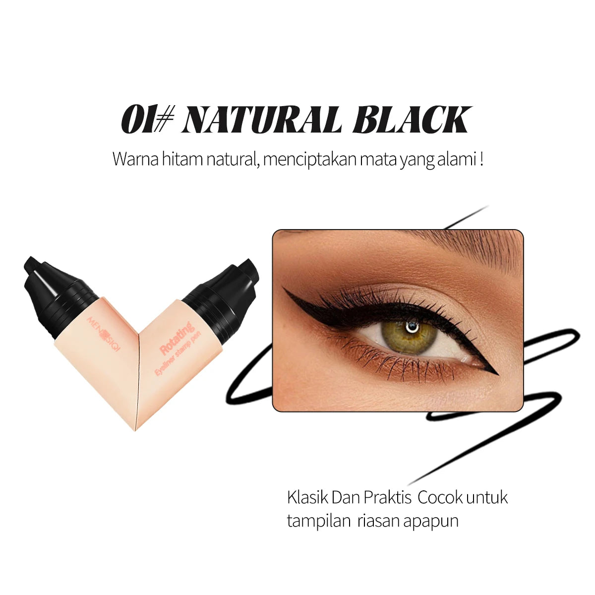 Rotary Seal Eyeliner Pen, Smooth And Smooth, Versatile Waterproof, Not Easy To Faint Makeup, Natural Seal Eyeliner Pen