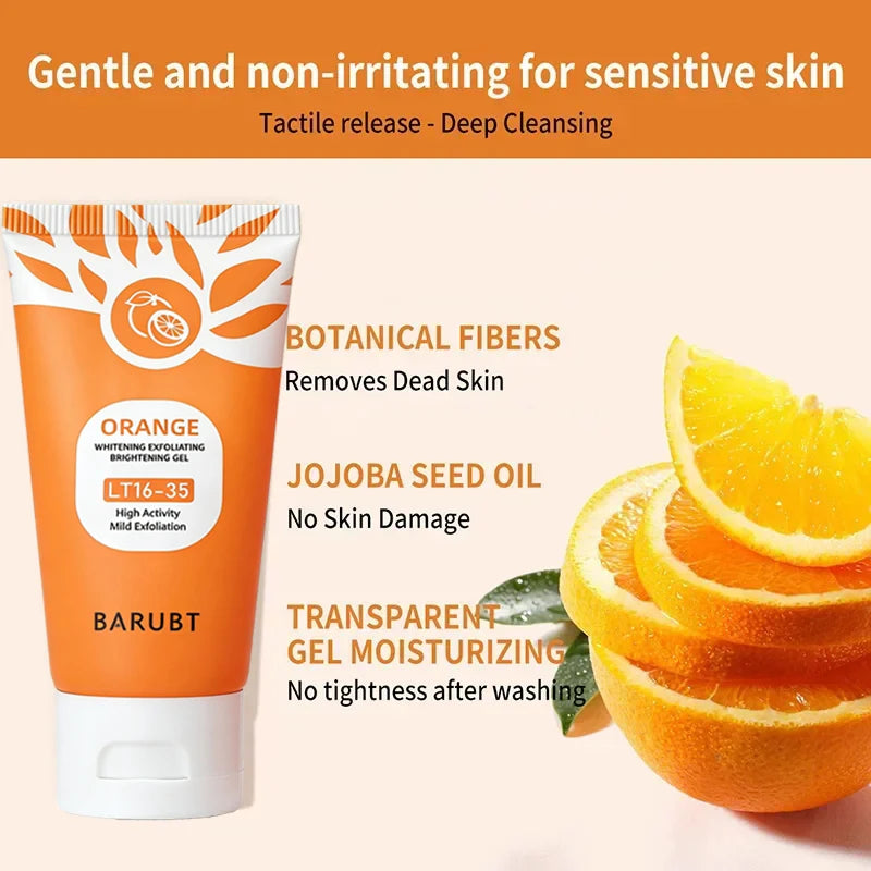 50g Orange Exfoliating Gel For Facial Body Gentle Orange Facial Scrub Body Cleansing Gel Dead Skin Remover Scrub Skin Cleaning