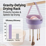Silicone Makeup Brush Cleaning Bowl, Beauty Egg Tool with Drying Shelf – Storage Set for Powder Puff & Brushes