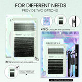 GROINNEYA Lash Clusters Kit Spikes Lash Individuals Eyelash Clusters D-Curly Lash Clusters Kit with Bond and Seal Makeup
