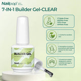 Nailpop 7 IN 1 Nail Glue Gel 15ml Gellack UV Nails Builder Gel Apex & Extension Soak off Base Gel Top Coat  HEMA FREE