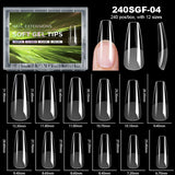 Luxury False Nail Tips Soft Gel Fingertip Semi-matte Capsules Almond French Coffin Full Cover Artificial Fake Nails Extension