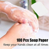 20/100/200pcs Portable Bath Hand Washing Slice Sheets Outdoor Travel Scented Foaming Soap Paper Bath Clean Soap Tablets