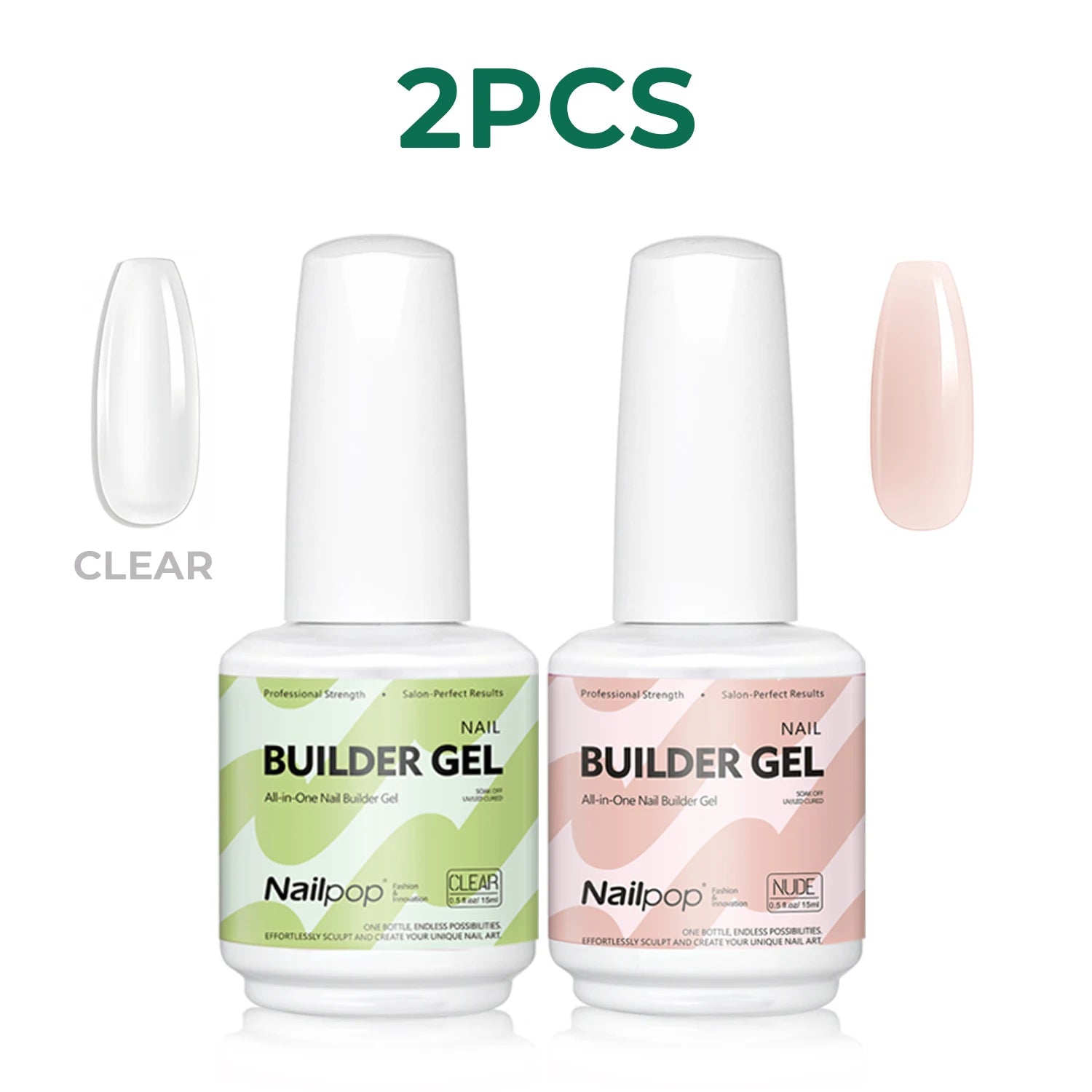 Nailpop 7 IN 1 Nail Glue Gel 15ml Gellack UV Nails Builder Gel Apex & Extension Soak off Base Gel Top Coat  HEMA FREE