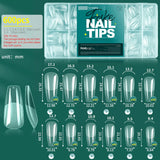 NAILPOP Soft Gel Nail Tips 600PCS Pre-Buff Full Cover Coffin Almond  Oval Shaped Nail Extenison Tips Half Matte Gel X Fake Nails