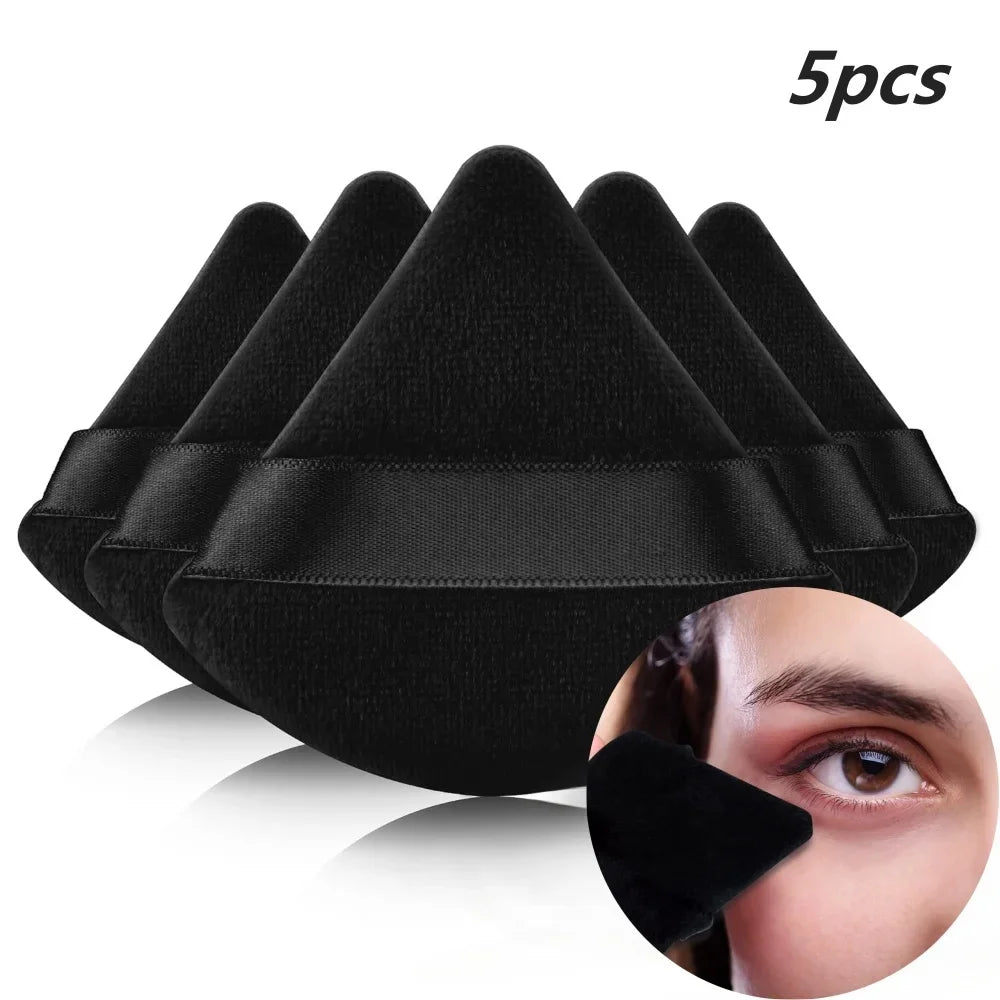 10-100pcs Triangle Mini Velvet Powder Puff Foundation Face Concealer Applicator Cosmetic Finger Sponge Puff Beauty Makeup Tools