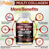 Multi Collagen Capsules - Collagen Skin Whitening & Anti-Aging - Vitamin C, Hyaluronic Acid, Gluten Free Supplement