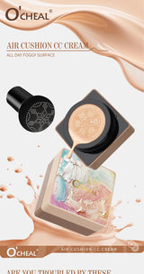 O'CHEAL Mushroom Cushion CC Cream Face Airy Coverage Long-lasting Moisturizing Waterproof Oil Control Concealer BB Cream Makeup