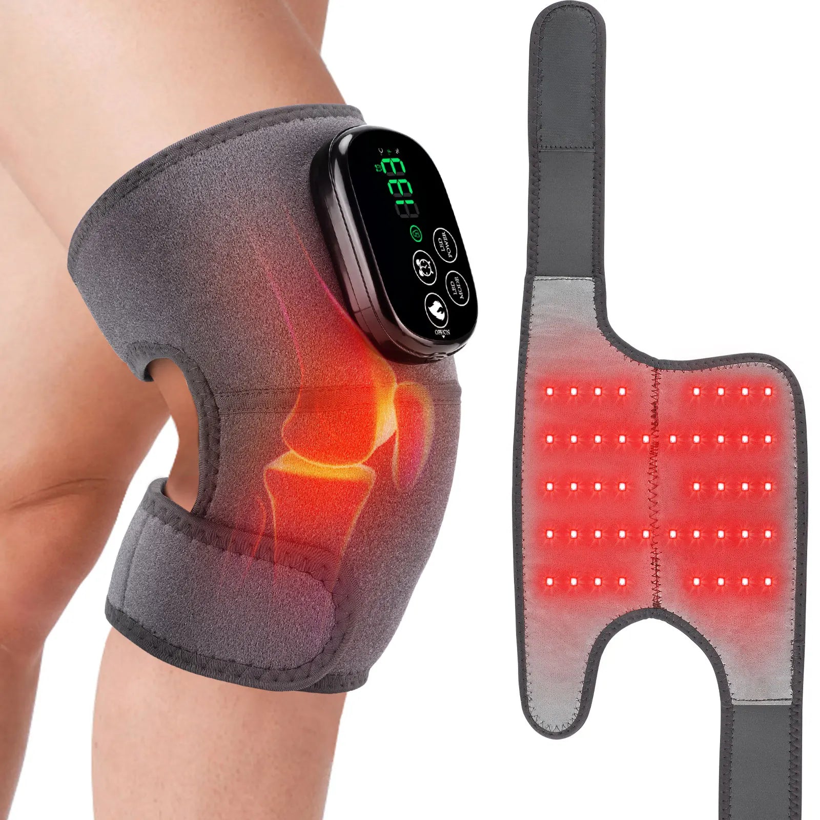 660 and 850nm Multifunctional LED Light Devices Knee Pad Brace 3 In 1 Heating Shoulder Elbow Joint Thermal Belts Pads