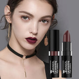 TEAYASON Matte Lipsticks 12 Colors Waterproof Long Lasting Lip Stain Non-stick Cup Sexy Red Black Lipstick Pigment Lip Cosmetics