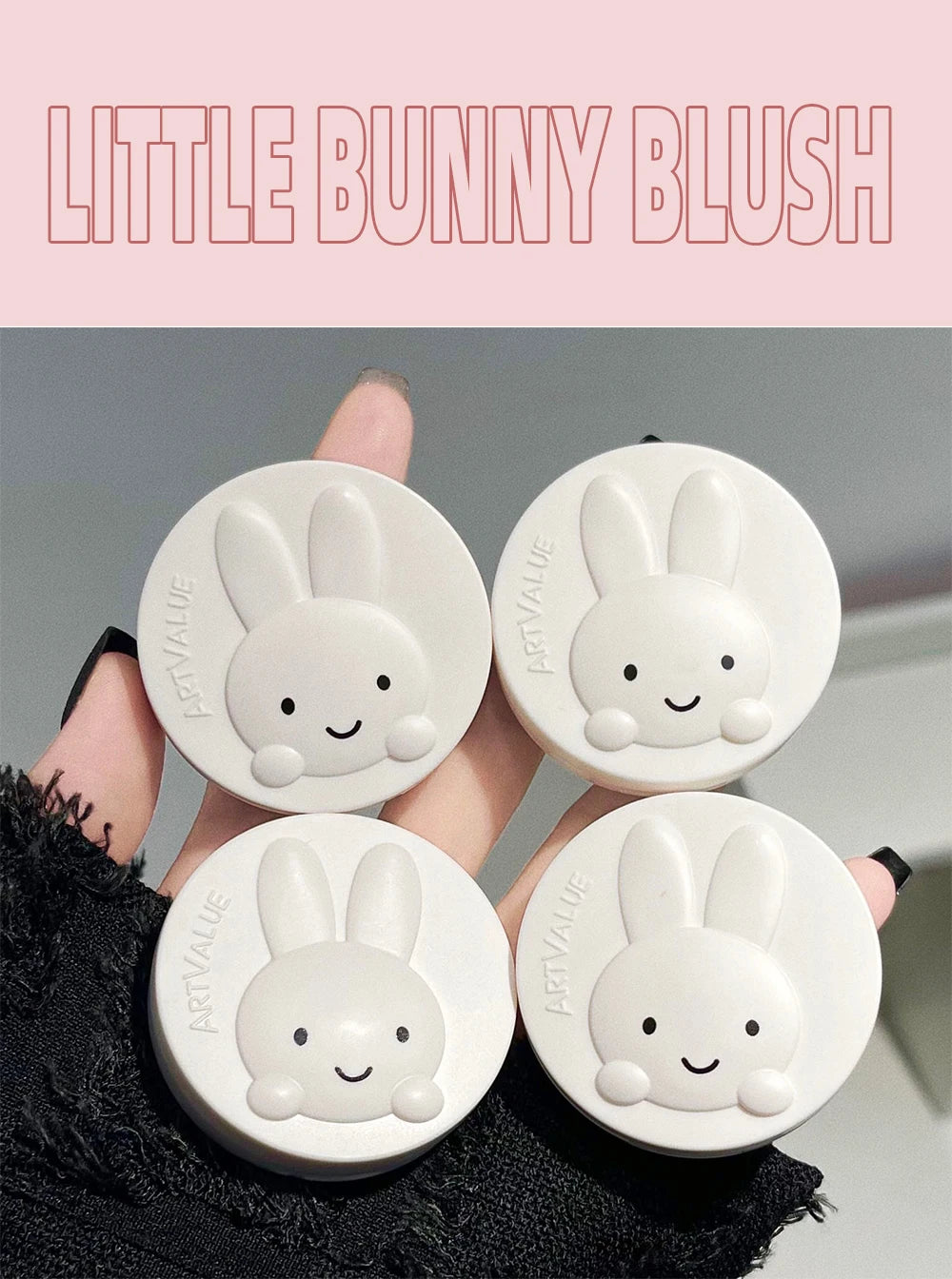 Monochrome Blush Palette Matte Peach Rouge Cute Bunny Rose Red Cheek Tint Blusher Powder Natural Face Contouring Shadow Makeup