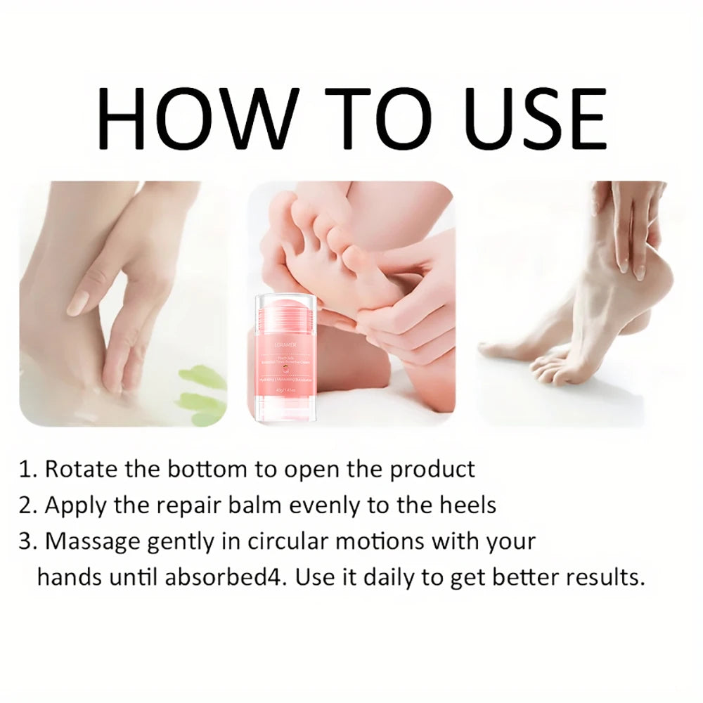 LGRAMER Peach Hand and Foot Cream Deeply Moisturizes and Nourishes the Skin of the Feet, Gentle and Non-Irritating / Anti-Crack