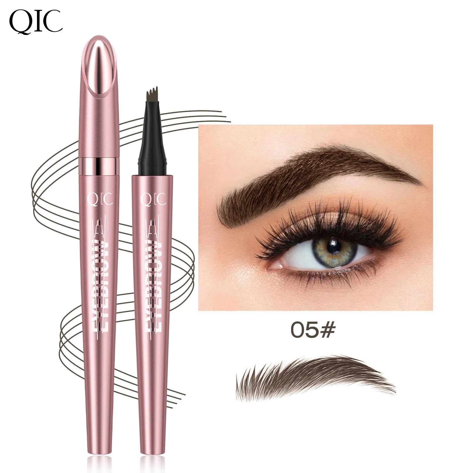 Four Claw Liquid Eyebrow Pen Waterproof Sweatproof Long Lasting 3D Wild Brow Microblading Makeup for Beginners