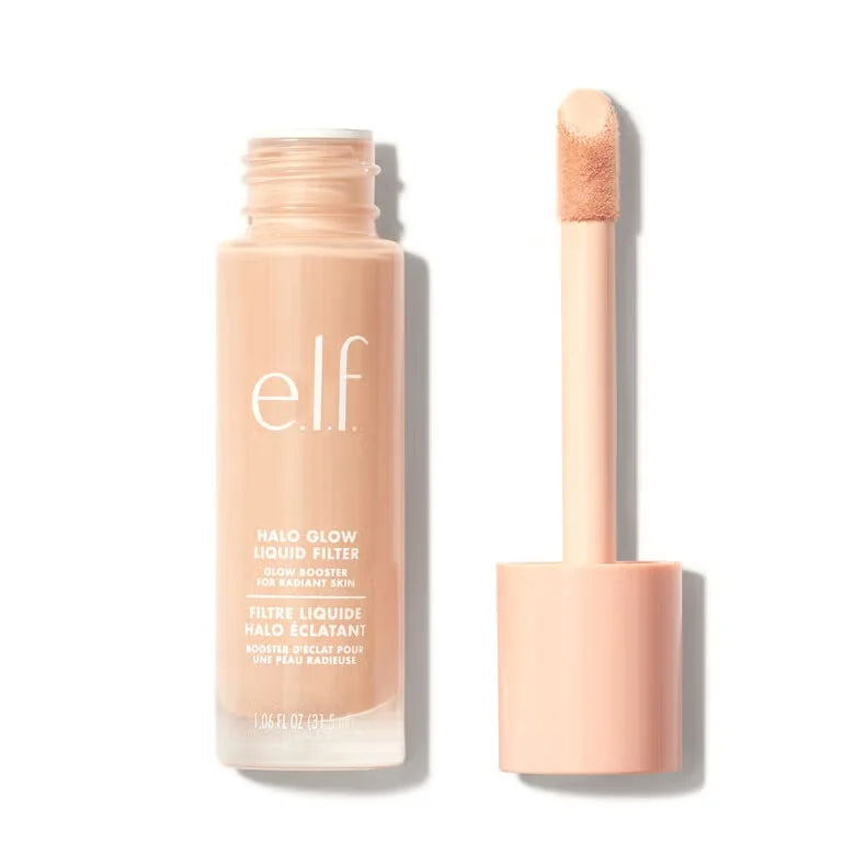 Elf Halo Glow Foundation & Power Grip Primer Hydrating Base Natural Luminous Makeup Base for All Skin Types Daily Cosmetic Uses