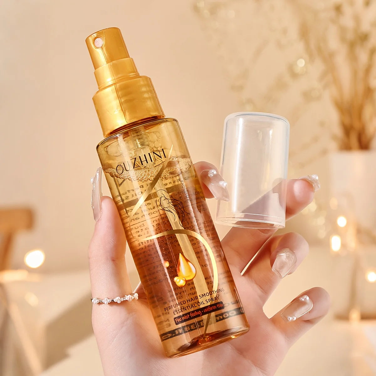 Fragrance Hair Care Essential Oil Spray, Fragrance Hair Conditioner, Smooth Hair Care Essential Oil to Prevent Frizz, Moisturizing and Nourishing, Long-Lasting Fragrance Hair Care Essential Oil Spray 100Ml/Bottle-1 Bottle
