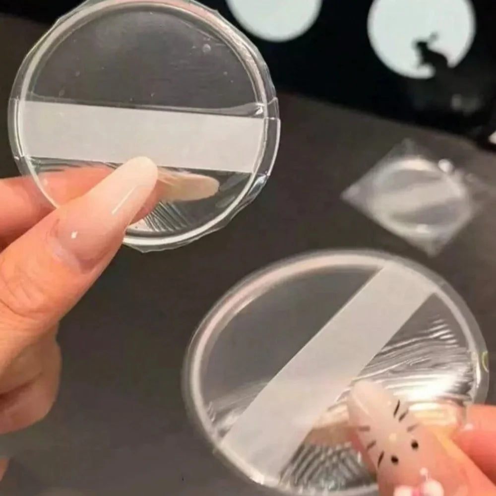 1/2Pcs Silicone Makeup Sponge Transparent Makeup Foundation Sponge Non-Absorbing Water-Based Crystal Jelly BB Cushion Puff