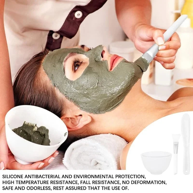Silicone Face Mask Mixing Bowl Set Facial Skin Care Tools Kit Mask Brush Facial Applicator Spatula Measure Spoon Beauty Supplies