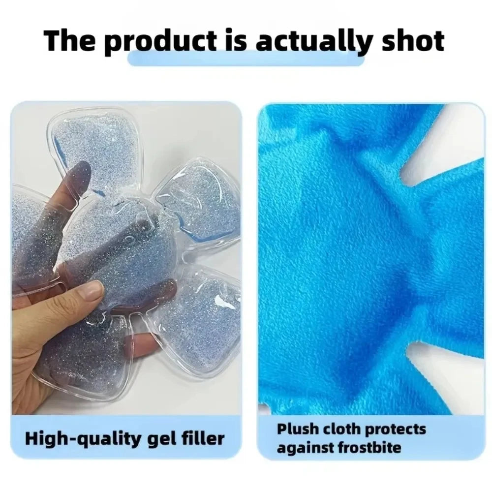 Blue PVC Gel Ice Pack - Adjustable Cooling Pad for Helmets & Hats | Reusable Cold Compress Travel Portable Outdoor Accessory