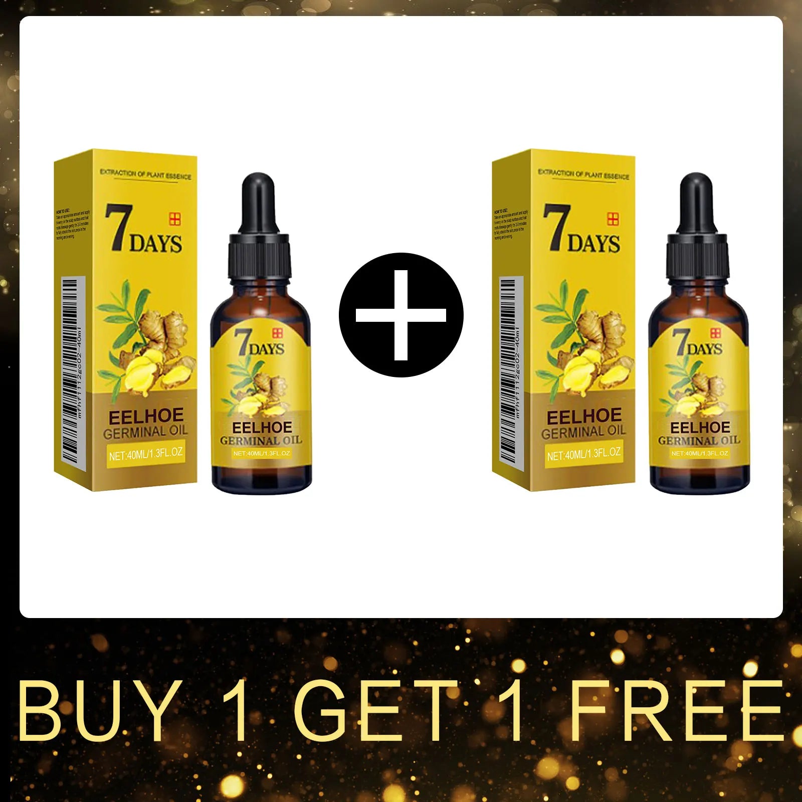 EELHOE Ginger Oil for Hair Growth Smooth Split Ends in Hair Strengthener Dense Prevent Hair Loss Woman Ginger Essential Oil 40ml