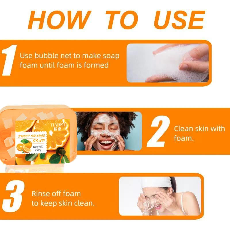 Sweet Orange Jelly Soap, Enriched with Sweet Orange and Glycerin, Deeply Cleanses the Face and Body, Hydrates and Moisturizes