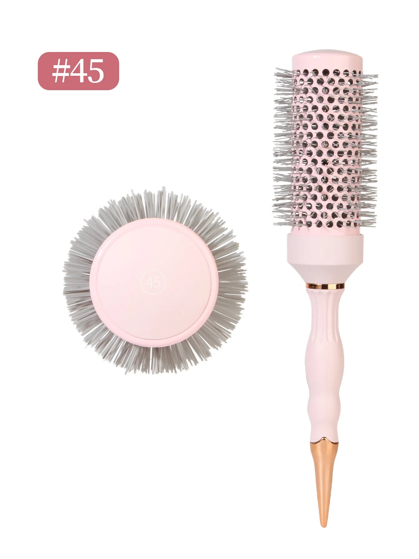 Barber Professional Round Blow Dry Brush, Professional Curly Hair Hot Cylinder Comb, 5 Sizes, Suitable for Fashionable Curly Hair Styling, Suitable for Women's Styling, Blow Drying, Curly Hair, Smoothing, Short Hair, Medium a