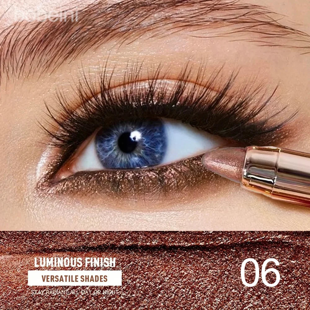 6 Colors Double-Ended Eyeshadow Stick – Waterproof, Long-Lasting, Matte & Glitter, Contour, Highlight, Certified, Unisex
