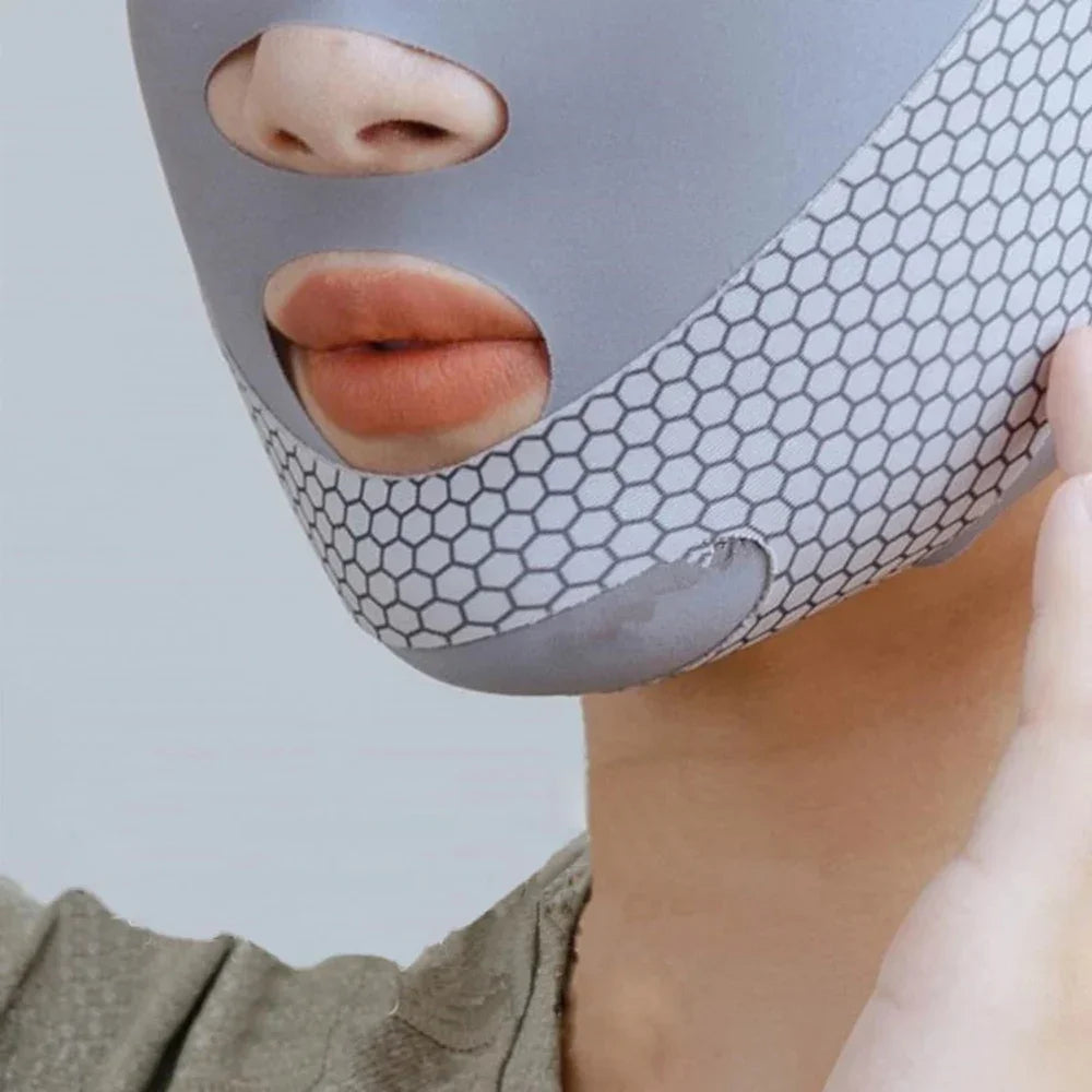 1pc V-Shape Face Sculpting Sleep Mask Breathable Elastic Lifting Tightening Mask Skin Care Slimming Strap Chin Up Mask Woman