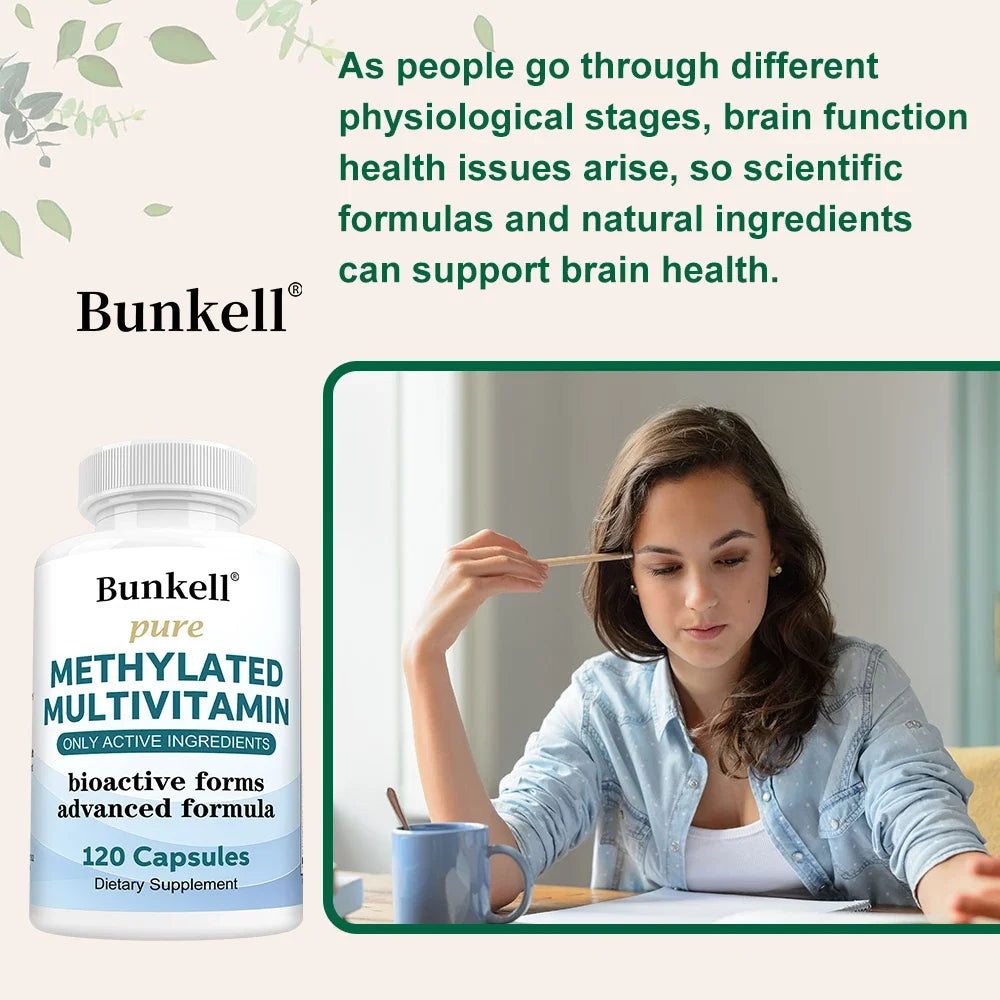 High-potency Methylated Multivitamin Supplement, with Vitamins C, D, B12 To Support Energy and Focus, and Maintain Heart Health