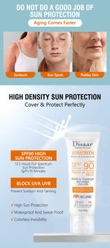 Disaar Facial Sunscreen Cream SPF 90 Body Protector Solar Lotion Original Facial Body Moisturizing UV Protection Sun Sunblock