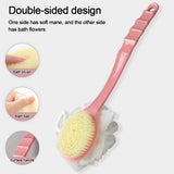 2-in-1 Double-sided Long Handle Shower Brush Exfoliating Soft Bristle Shower Tools Body Clean Shower Brush Gentle Cleaning Tools