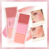 3-Color Cheek Red Plate Nude Makeup Natural Matte Milk Tea Orange Eye Shadow Makeup Lasting High Color Rendering Invisible