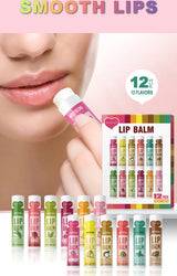 12 PCS/Gift Lip Balm Set 5g Deep Moisturizing and Long-Lasting Moisturizing Exfoliating to Create Hydrated Lips