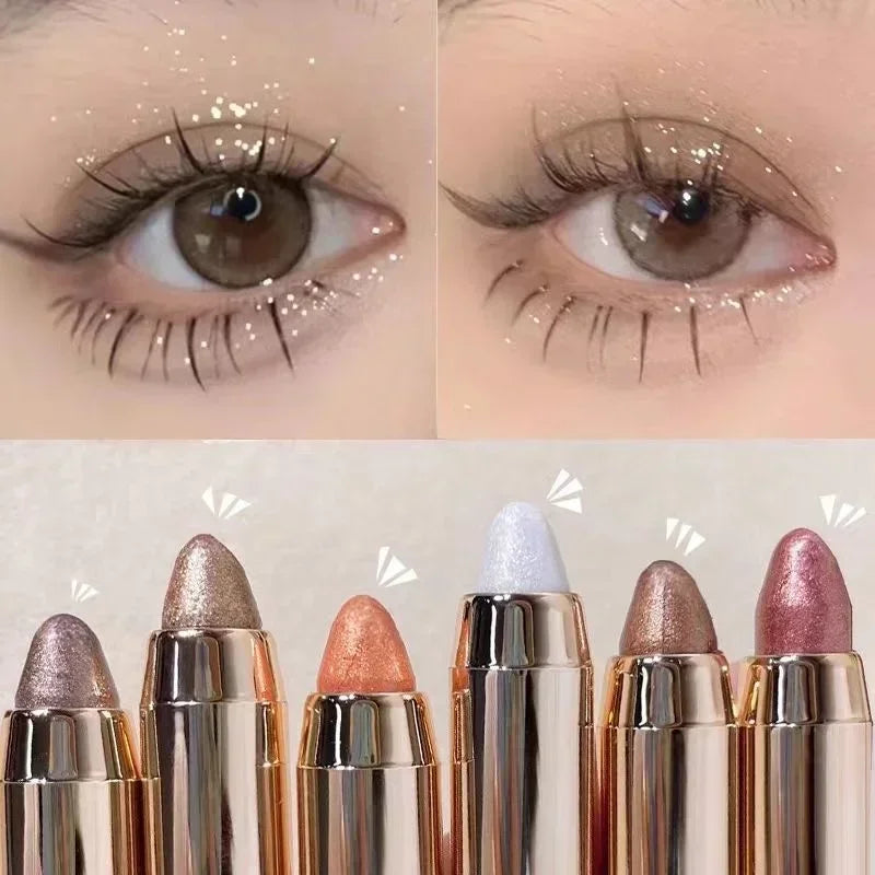 6 Colors Double-Ended Eyeshadow Stick – Waterproof, Long-Lasting, Matte & Glitter, Contour, Highlight, Certified, Unisex