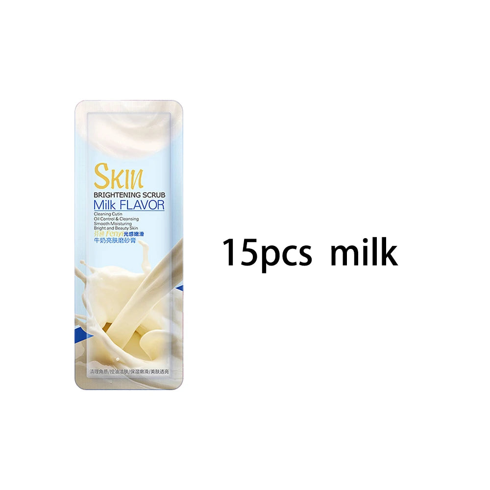 FENYI 15pcs Shea Butter Body Scrub Face Exfoliating Peach Extract Deep Cleansing Moisturizer Soft Whitening Skin Care Body Care